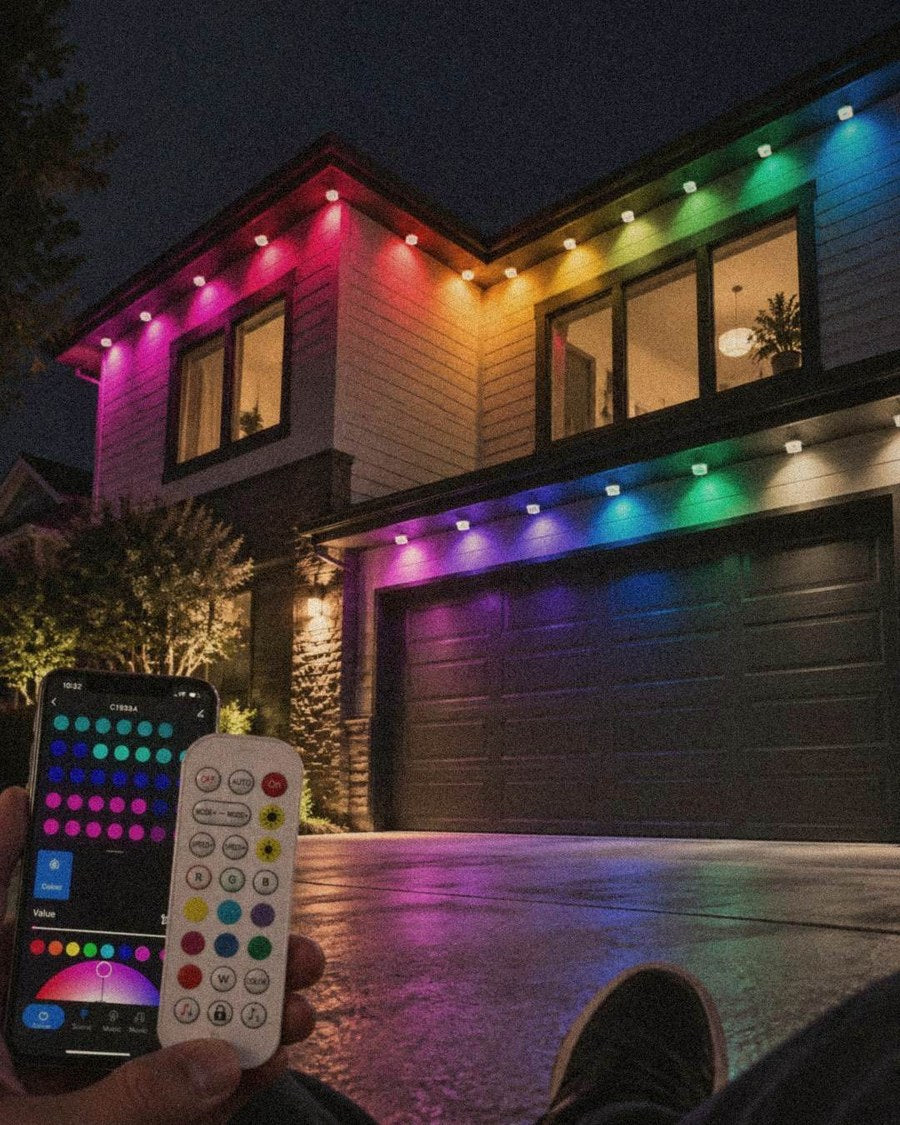 Las luces RGB para alero Eavesglow