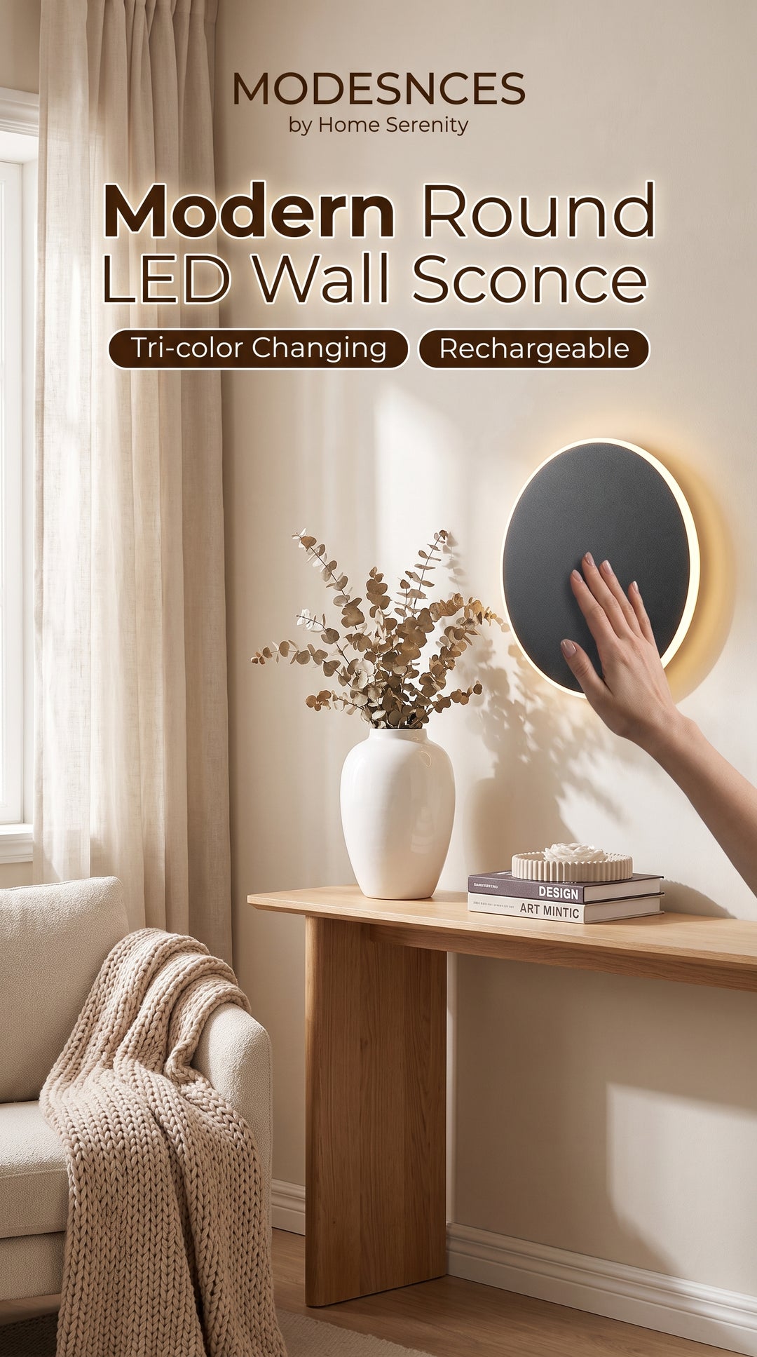 Round LED Wall Sconce for a Warmer, Calmer Home