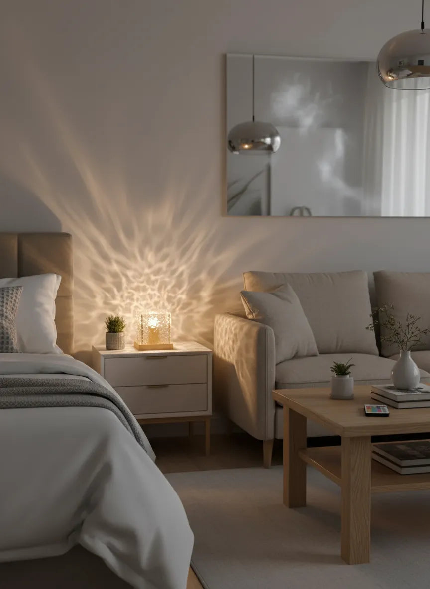 Lampe Cube en Cristal – LED RVB