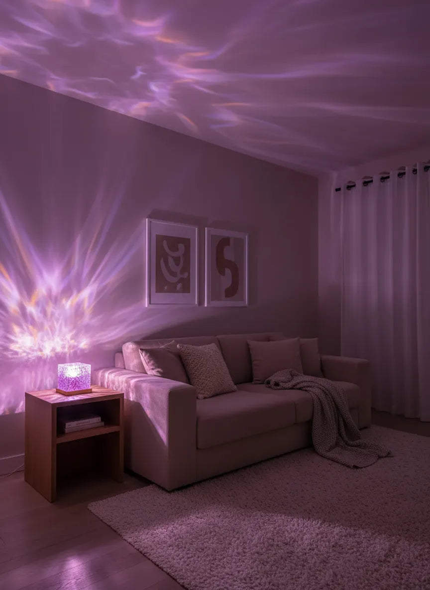 Lampe Cube en Cristal – LED RVB