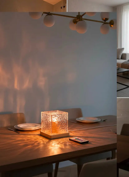 Lampe Cube en Cristal – LED RVB