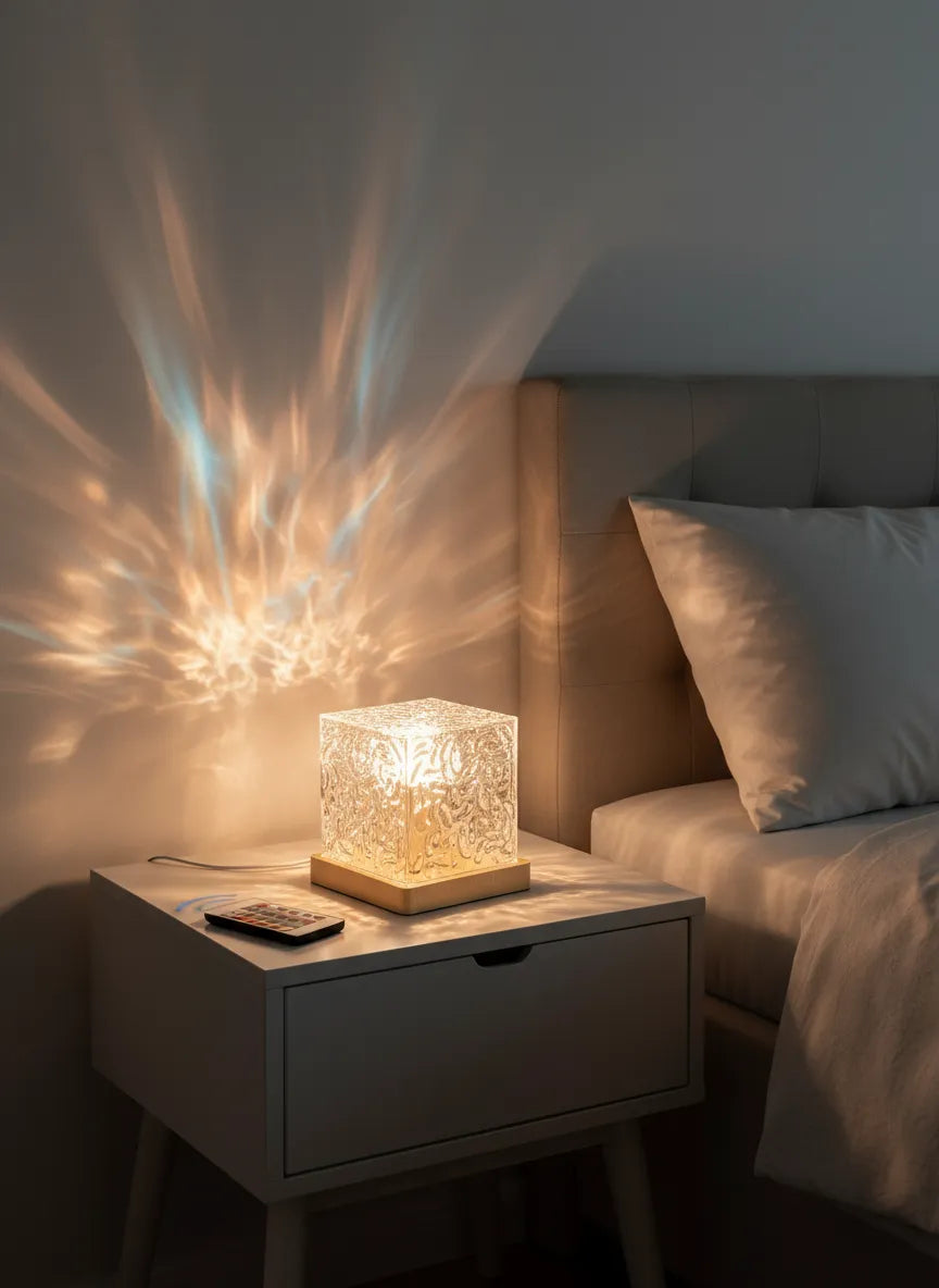 Lampe Cube en Cristal – LED RVB