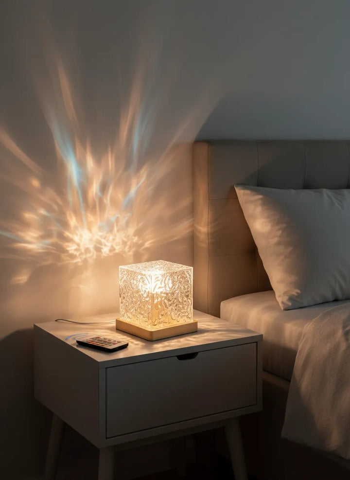Lampe Cube en Cristal – LED RVB
