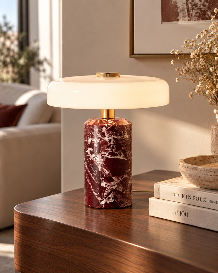 The Verona Marble Table Lamp, Rechargeable Touch Dimmable Light
