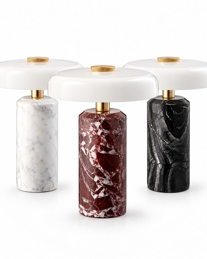 The Verona Marble Table Lamp, Rechargeable Touch Dimmable Light