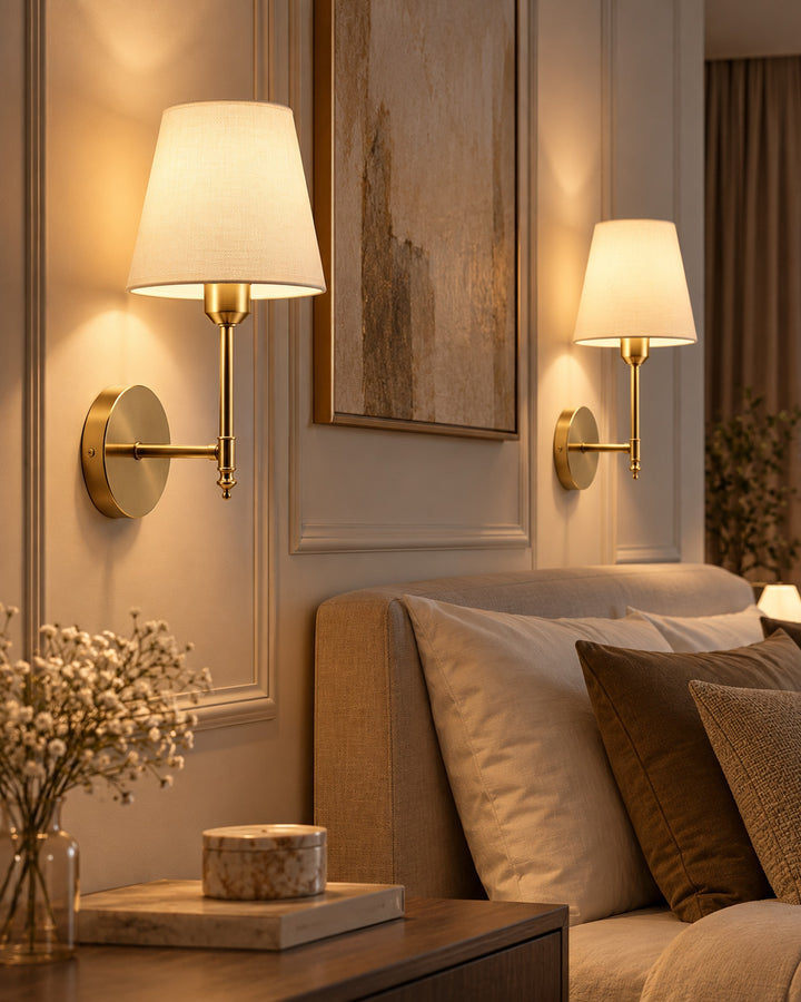 The Solenne Cordless Wall Sconces, Set of 2, Rechargeable with Remote