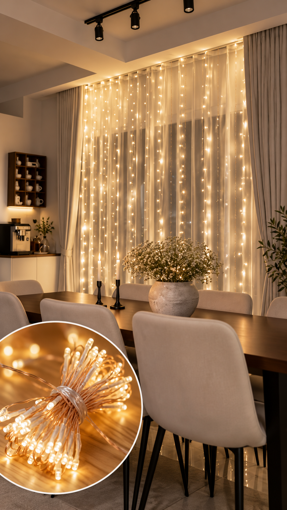 Cascade Fairy Curtain Lights – USB LED Window Lights with Remote
