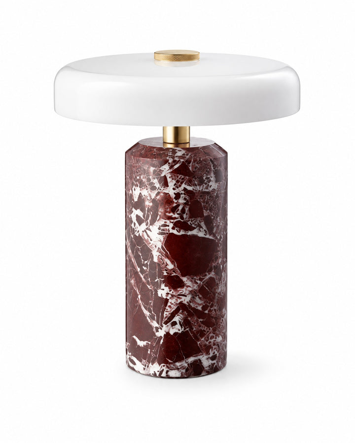 Verona Marble Table Lamp in violet red on a white background