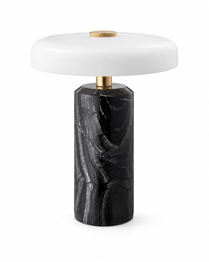 Verona Marble Table Lamp in black on a white background