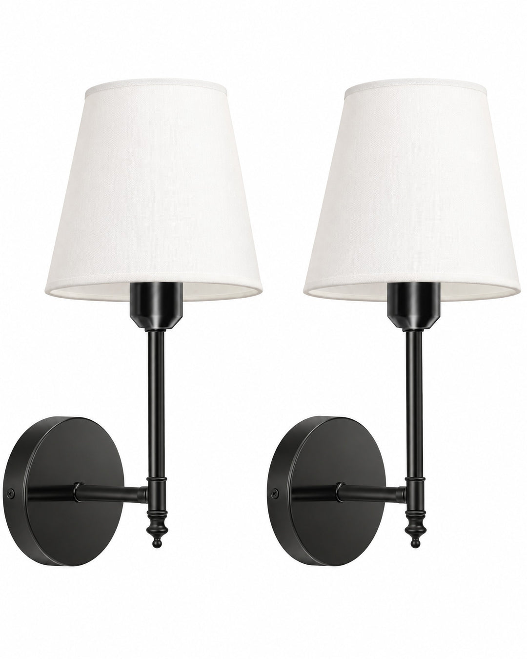Solenne Cordless Wall Sconces in black on a white background