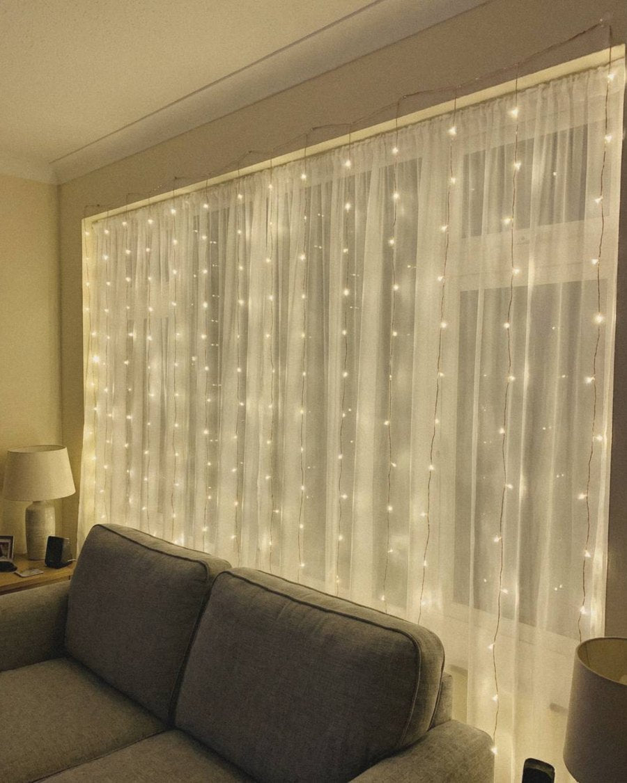Cascade Fairy Curtain Lights – USB LED Window Lights with Remote