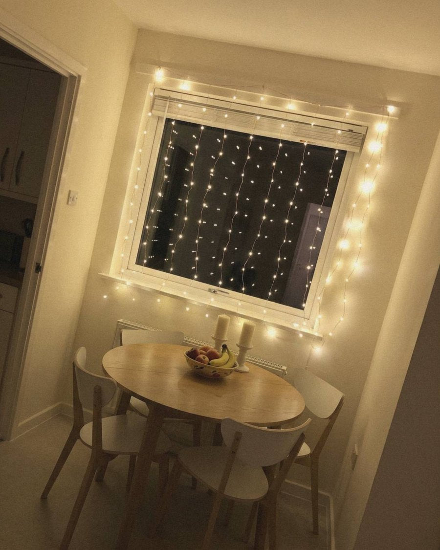 Cascade Fairy Curtain Lights – USB LED Window Lights with Remote