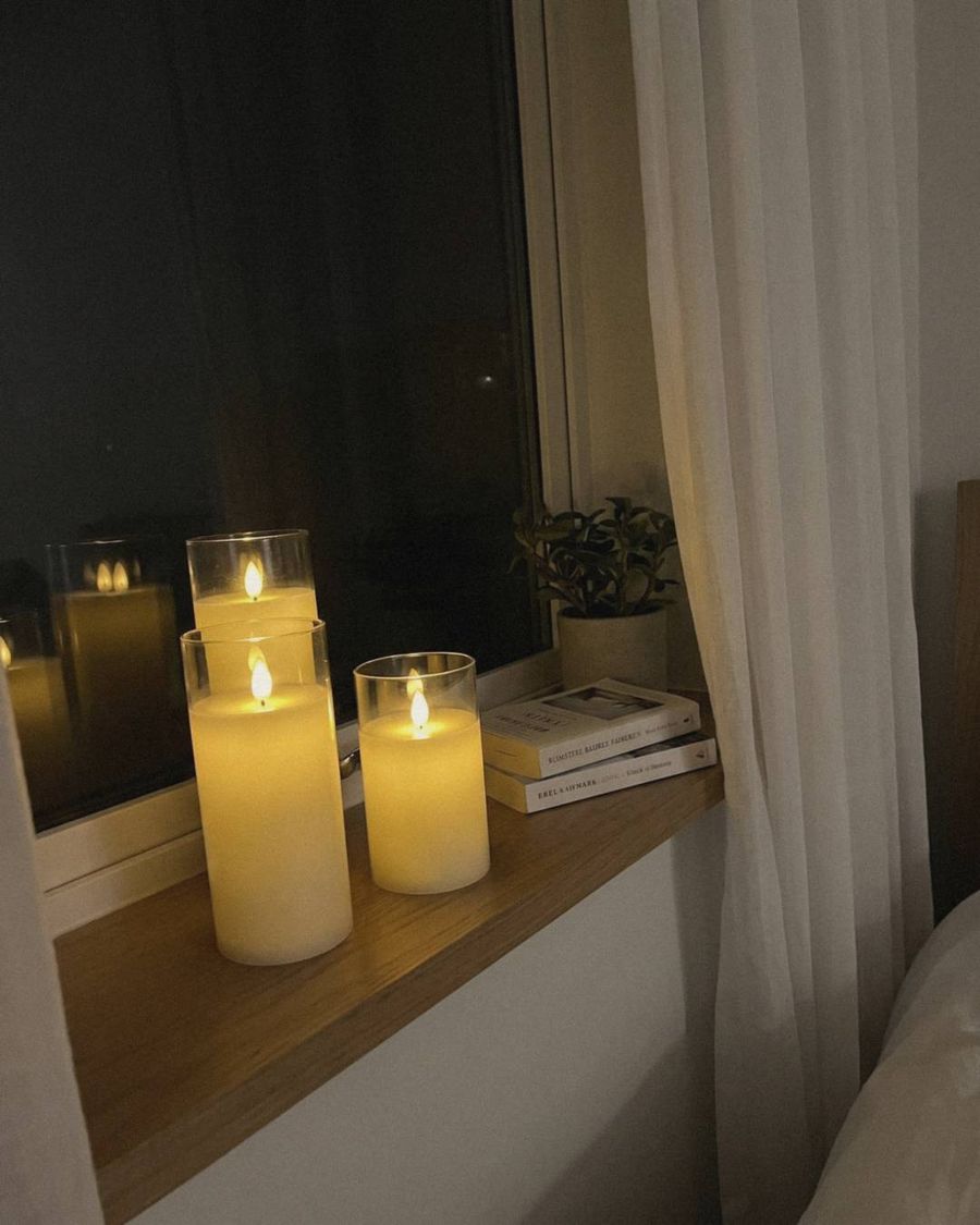 Glow Trio bezplamenné sloupové svíčky