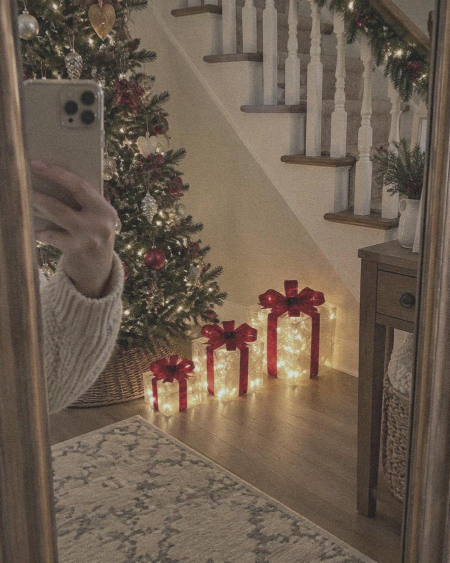 De verlichte cadeaudozen